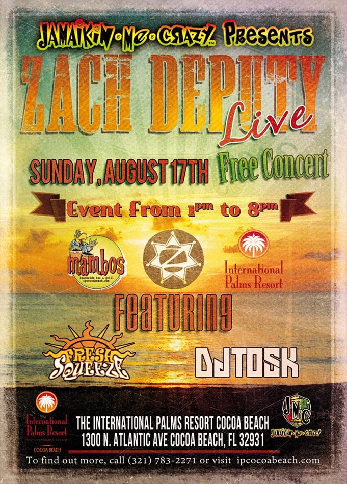 Free Concert with Zach Deputy at Jamaikin Me Crazy