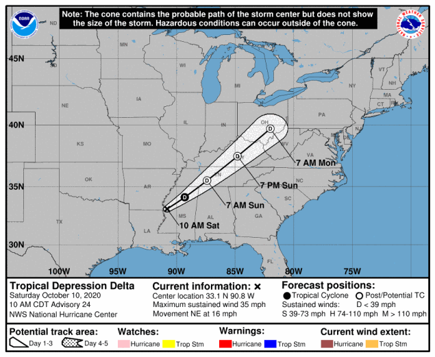 Post-Tropical Cyclone Delta - Florida Tropical Weather Forecast and ...